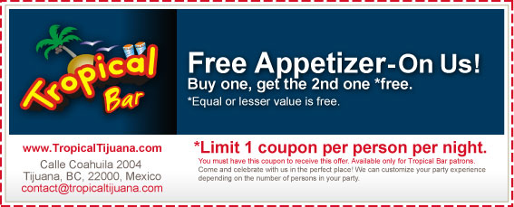 Coupon - Free Appetizer